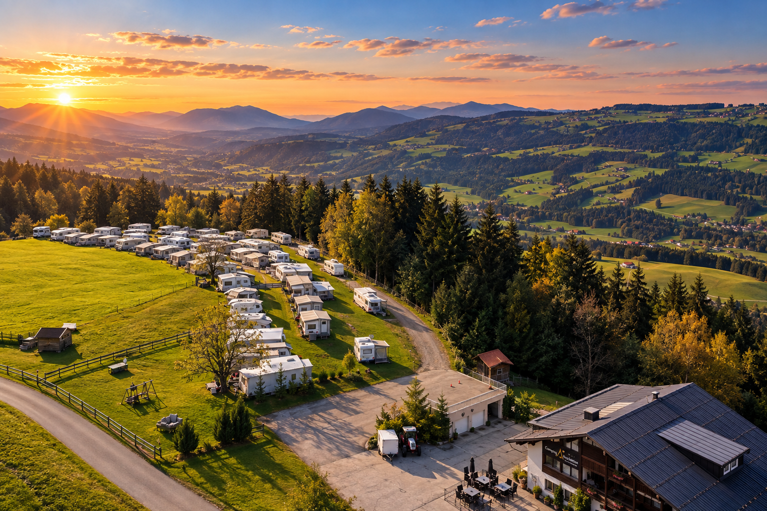 Berghof Hochlitten mit Blick in den Naturpark Nagelfluhkette